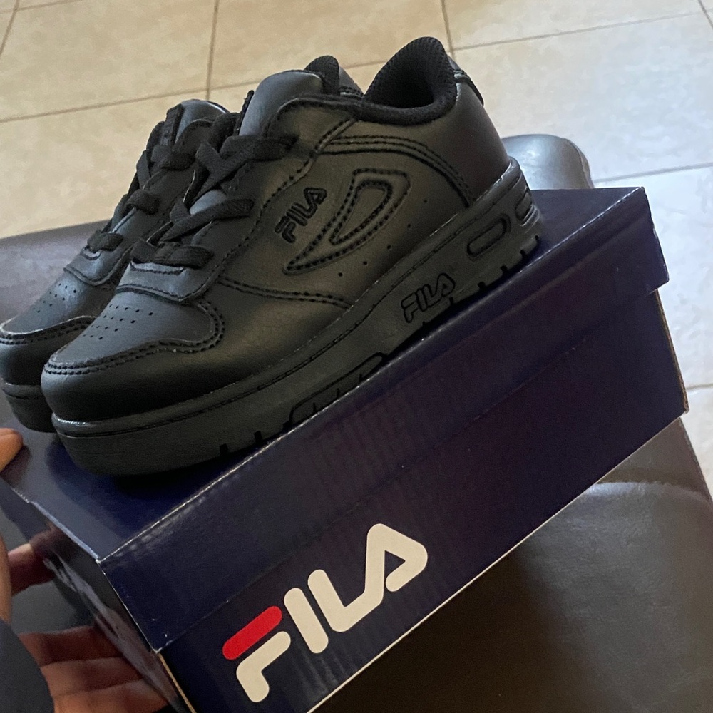 Fila Kids Black Chunky Lace-Up Sneakers